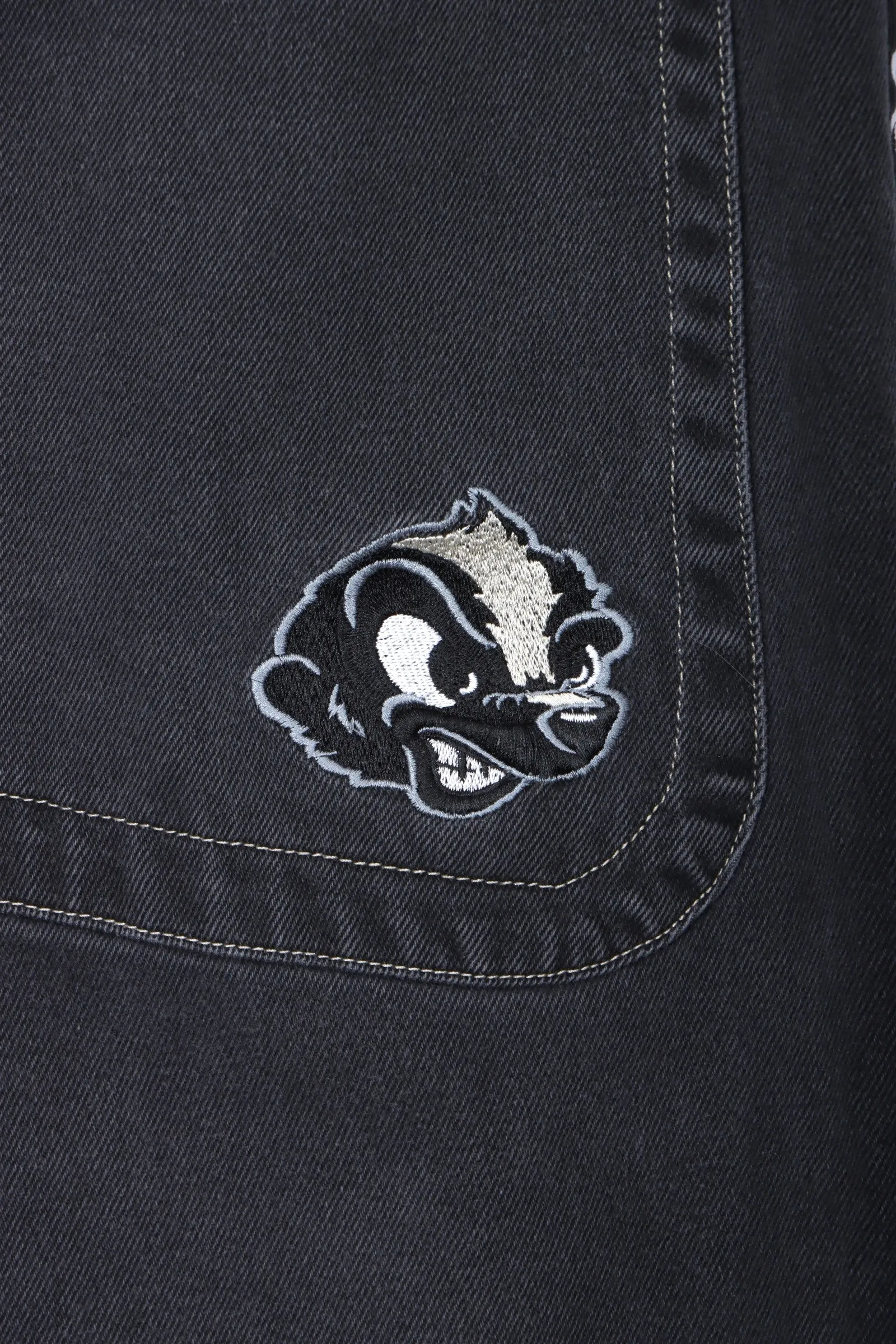 JNCO Embroidered Skunk Striped Y2K Jeans (38)