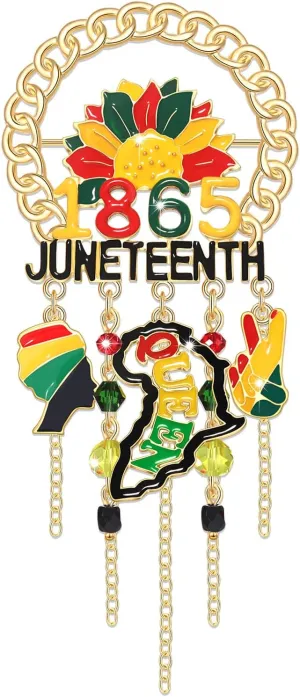 Juneteenth Brooch Pins Black History Month Alloy Pins Juneteenth Freedom Day Badges Celebrate Black Freedom Brooch Pin 1865 Black History Activity Supplies Decoration