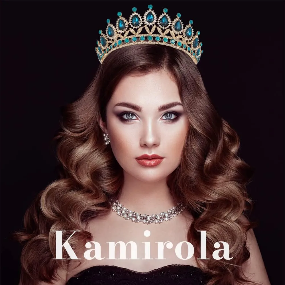 Kamirola Tiaras Princess Crown for Women and Girls Crystal Headbands for Bridal, Princess for Wedding and Party(TR21)