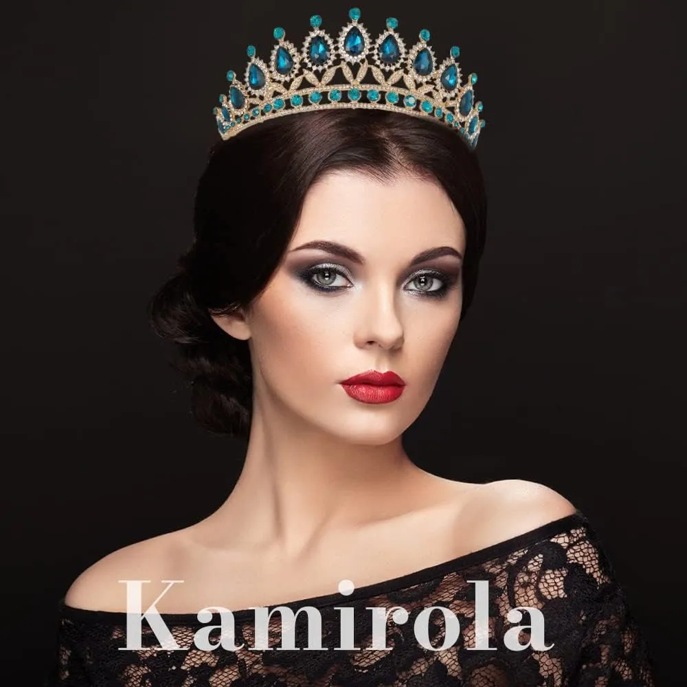 Kamirola Tiaras Princess Crown for Women and Girls Crystal Headbands for Bridal, Princess for Wedding and Party(TR21)