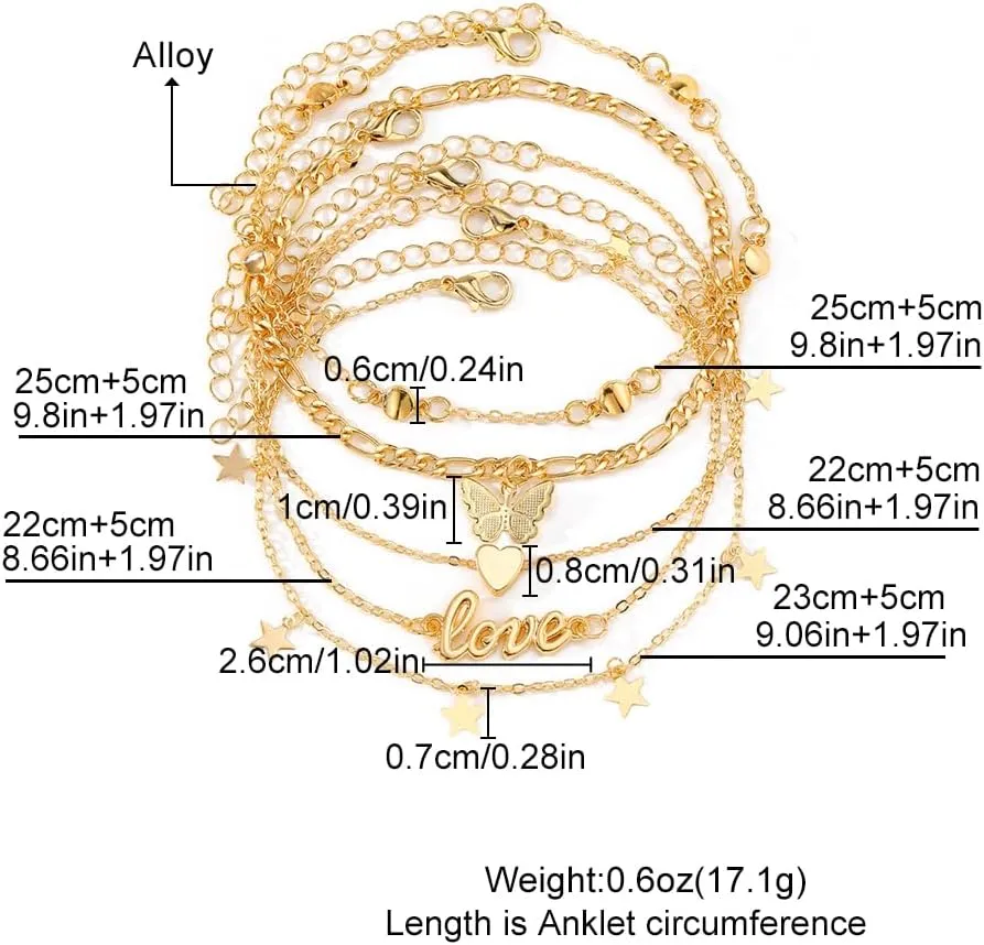 KISS WIFE Anklets for Women, Gold Anklet Bracelets for Women, Dainty Foot Jewelry Women's Ankelts Beach Gifts for Women