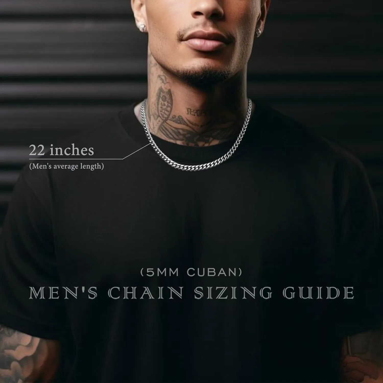 KRZ Silver Cuban Link Chain for Men 5mm Miami Chains for Men Stainless Steel Chains 925 Sterling Silver Necklace for Men and Women Jewelry
