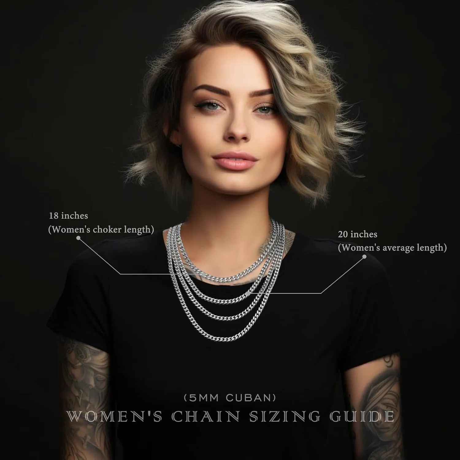 KRZ Silver Cuban Link Chain for Men 5mm Miami Chains for Men Stainless Steel Chains 925 Sterling Silver Necklace for Men and Women Jewelry