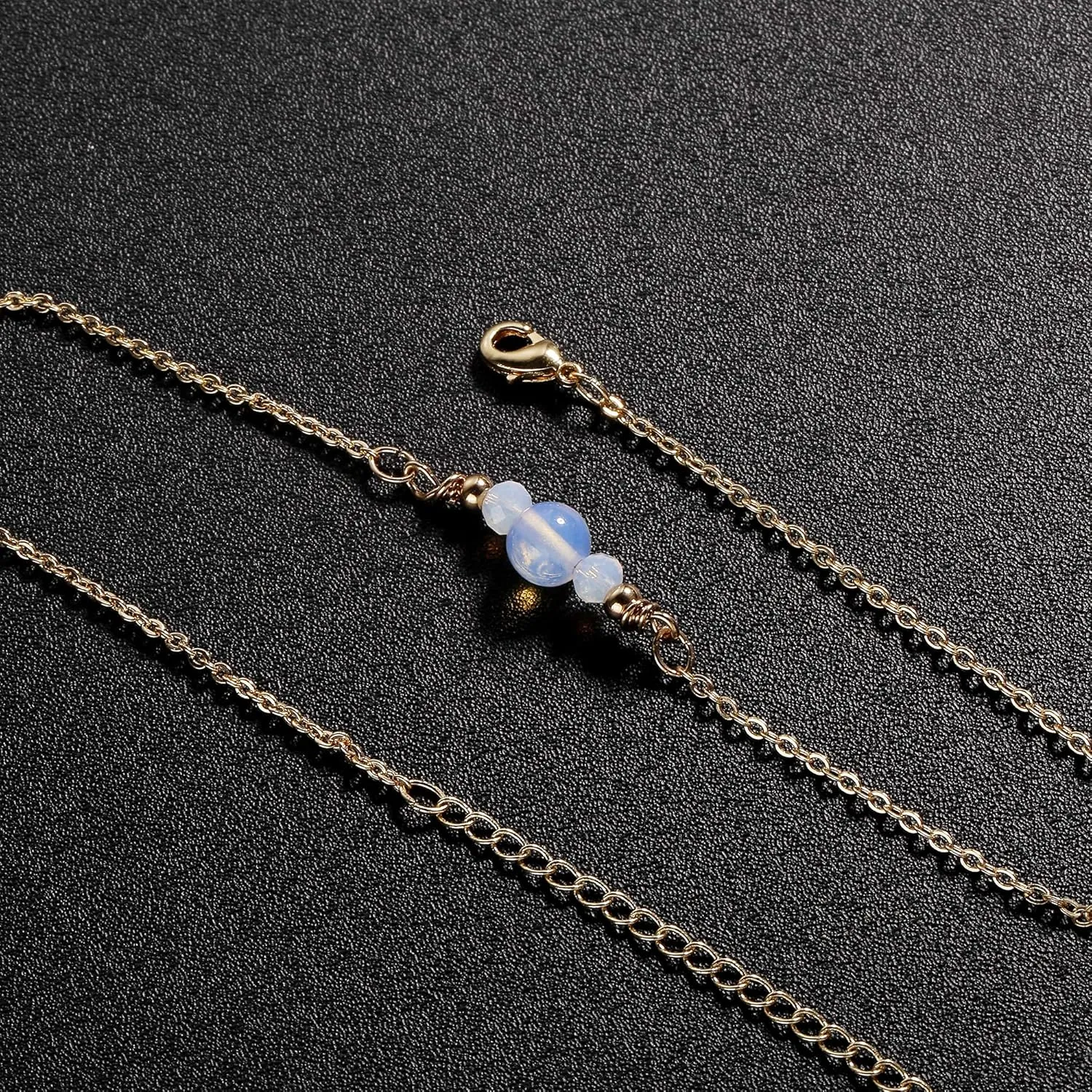 Kyerlyn Dainty Simple Chain Anklet for Women 18k Gold/Silver Plated Summer Beach Beaded Evil Eye Moon Figaro Butterfly Satellite Cuban Pearl Flat Marina Anklet Gift