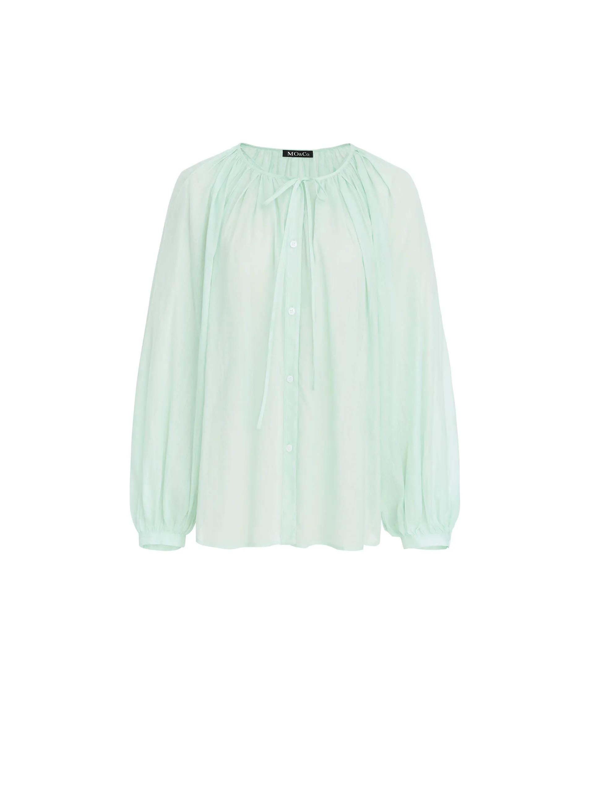 Lace-up Cotton Shirt Top