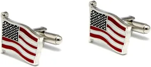 LIFKOME Ficial Flag Cufflinks Men's Elegant French Cufflinks American Flag Design
