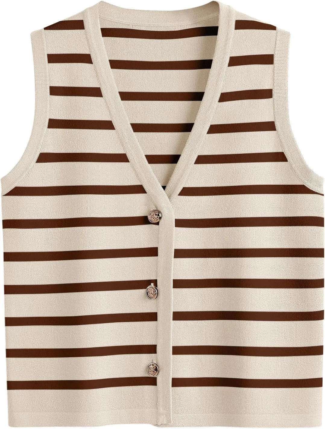LILLUSORY Summer Vest Tops for Women 2025 Striped Sweater Vests Vacation Button Up Outfits Spring Shirts Blouses Clothes