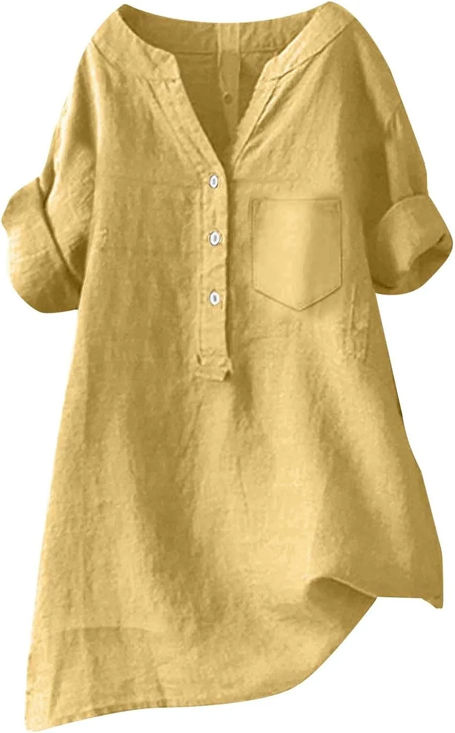 Linen Shirt for Women Breathable Tops Loose Crewneck Tops Womens Daily t Shirts Summer Shirts for Women 2024