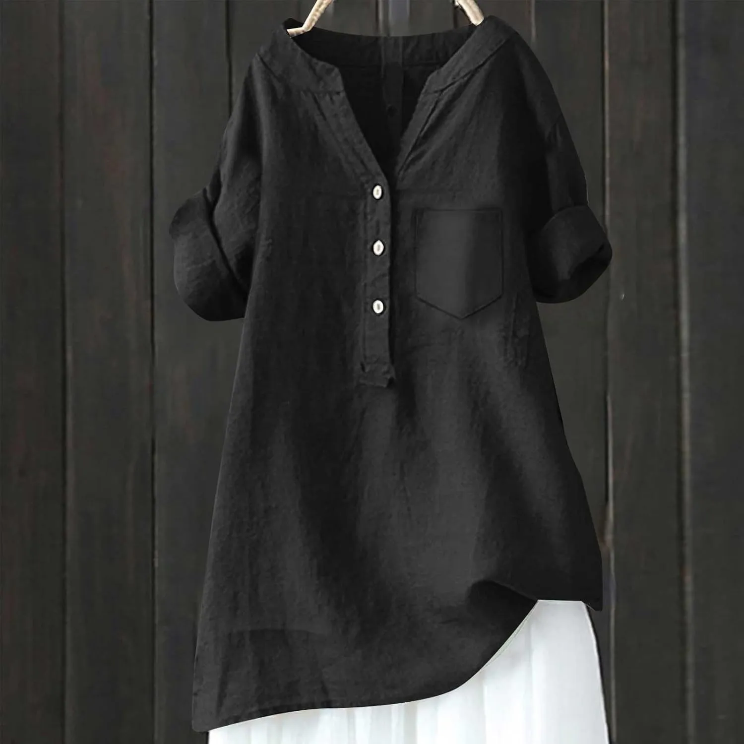 Linen Shirt for Women Breathable Tops Loose Crewneck Tops Womens Daily t Shirts Summer Shirts for Women 2024