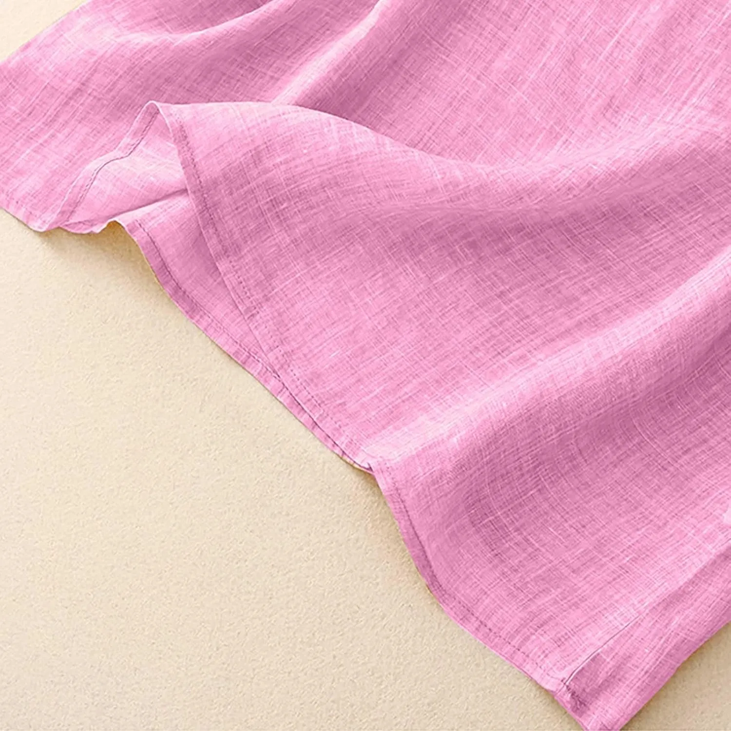 Linen Tank Tops for Women Summer Spaghetti Straps Cotton Camisoles Loose Fit Casual Sleeveless O-Neck Crop Cami Top