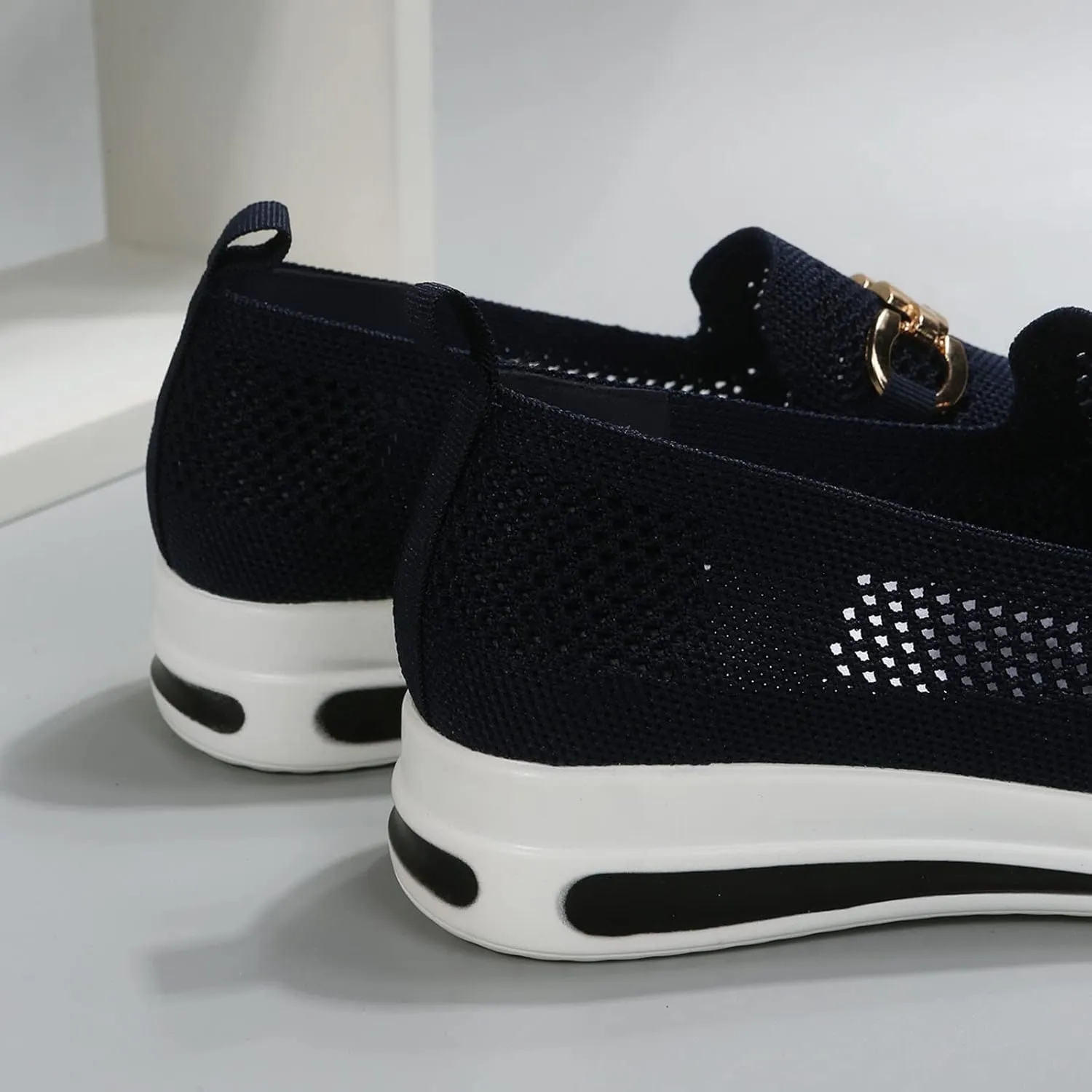 Loafers for Women Trendy Mesh Knit Walking Shoes Sock Sneakers Lightweight Comfy Breathable Pull-on Daily Casual Sneakers