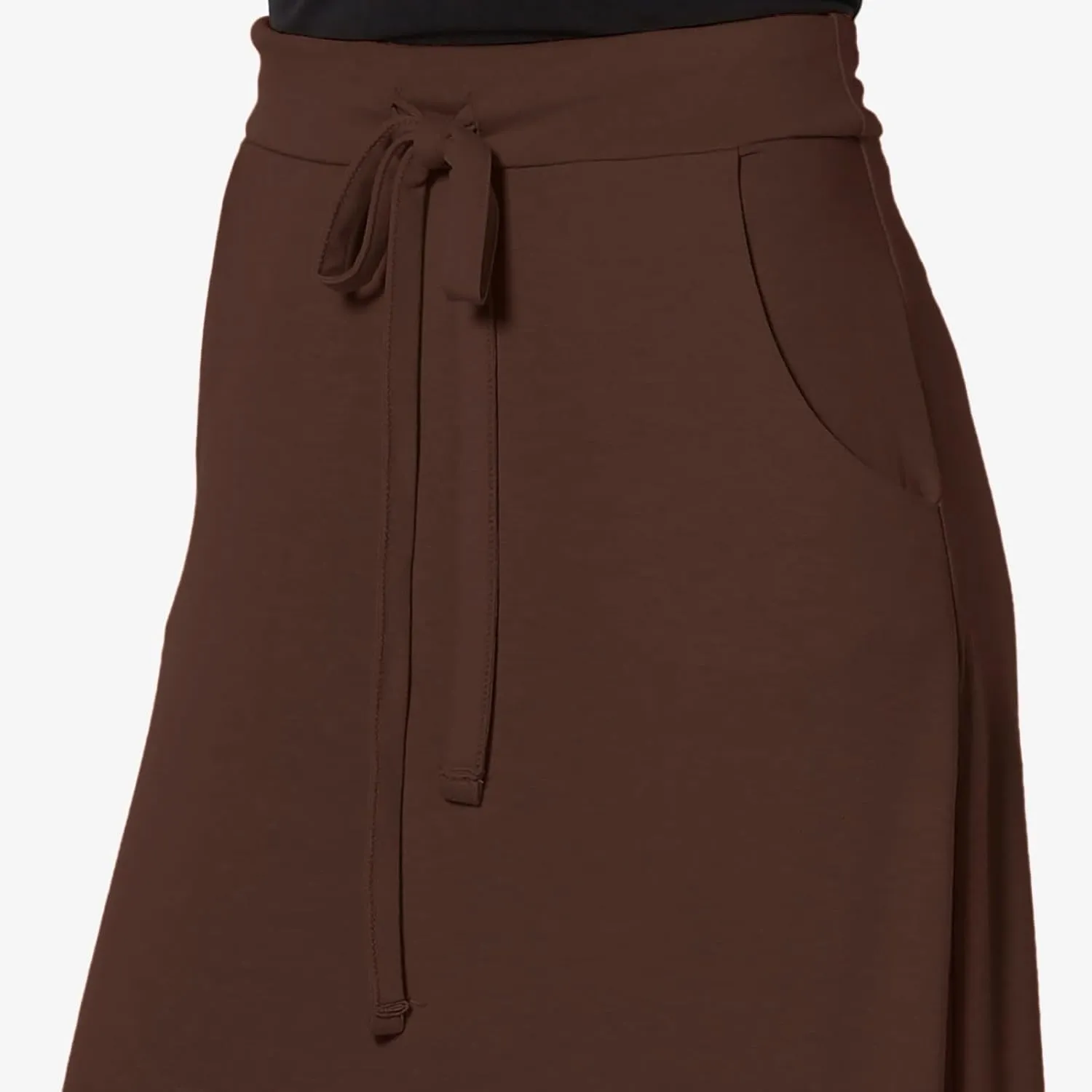 Long Maxi Skirt for Women Spring and Autumn City Leisure Skirt Ladies Solid Color Drawstring Women Flowy Casual