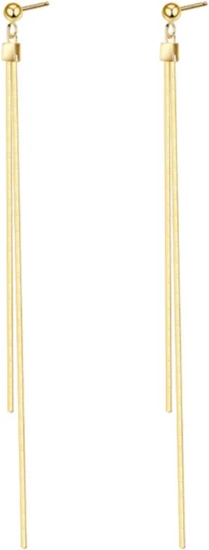 Long Tassel Dangle Drop Earrings for Woman,Dainty Punk Sleek Metal Chain Earrings Elegant Fringe Chandelier Dangle Earrings Wedding Prom Party Jewelry