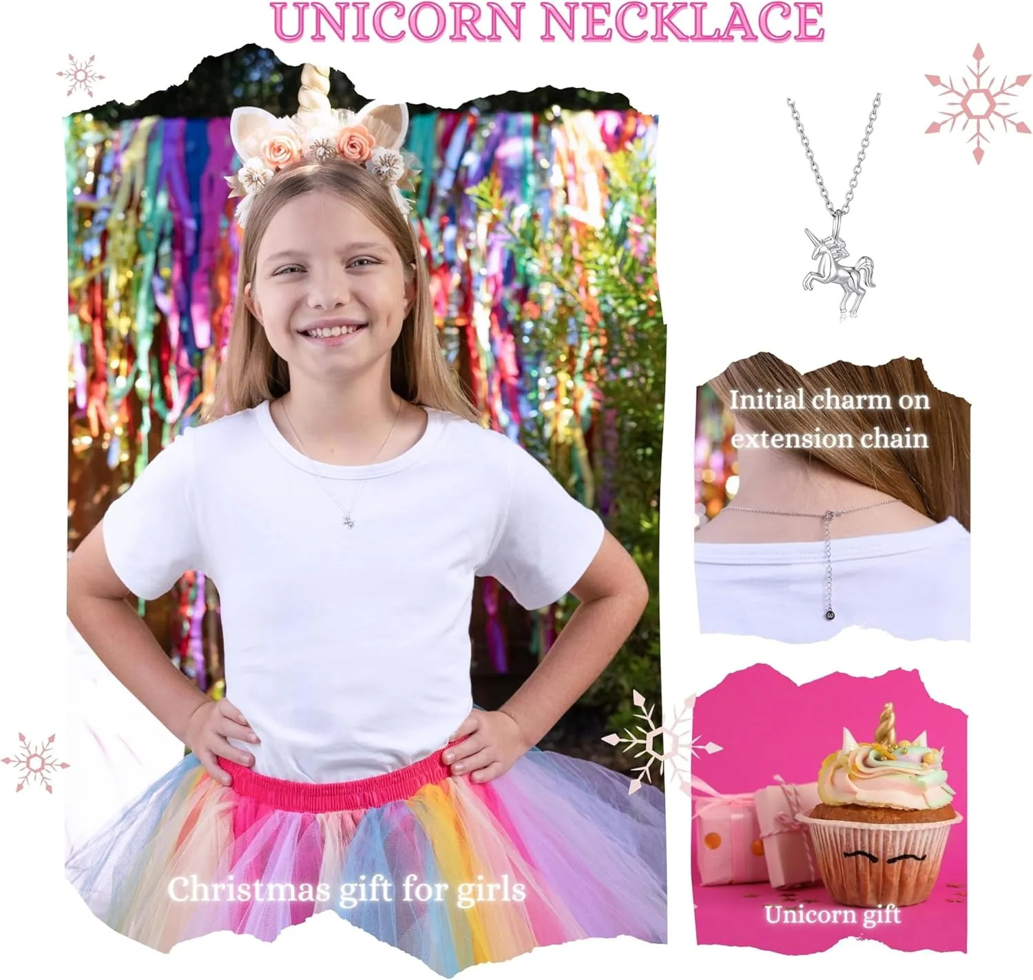 Loved Creations Unicorn Necklace Gifts | Initial Pendant Necklaces | S925 Sterling Silver Unicorns Jewelry | Birthday Christmas Gifts
