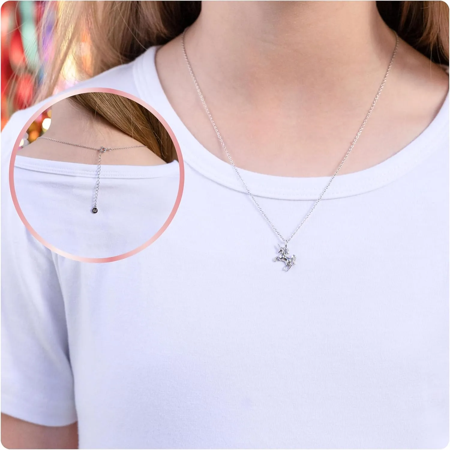 Loved Creations Unicorn Necklace Gifts | Initial Pendant Necklaces | S925 Sterling Silver Unicorns Jewelry | Birthday Christmas Gifts