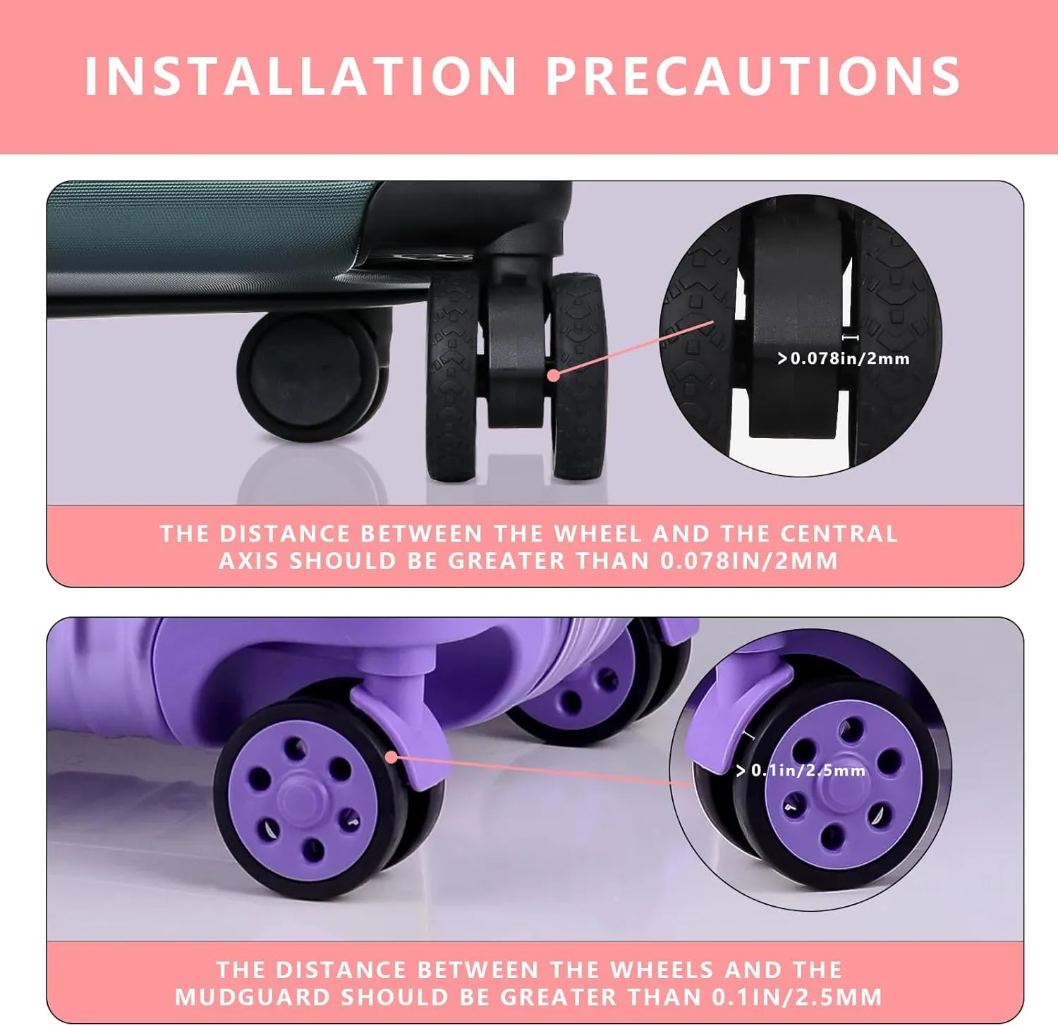 Luggage Wheel protection Covers,Luggage Protection Covers, Luggage Compartment Wheel Protection Cover, Luggage Wheels Silent Protection Cover, Shock-Proof Carry on Luggage Wheels Cover (8Pcs Black)