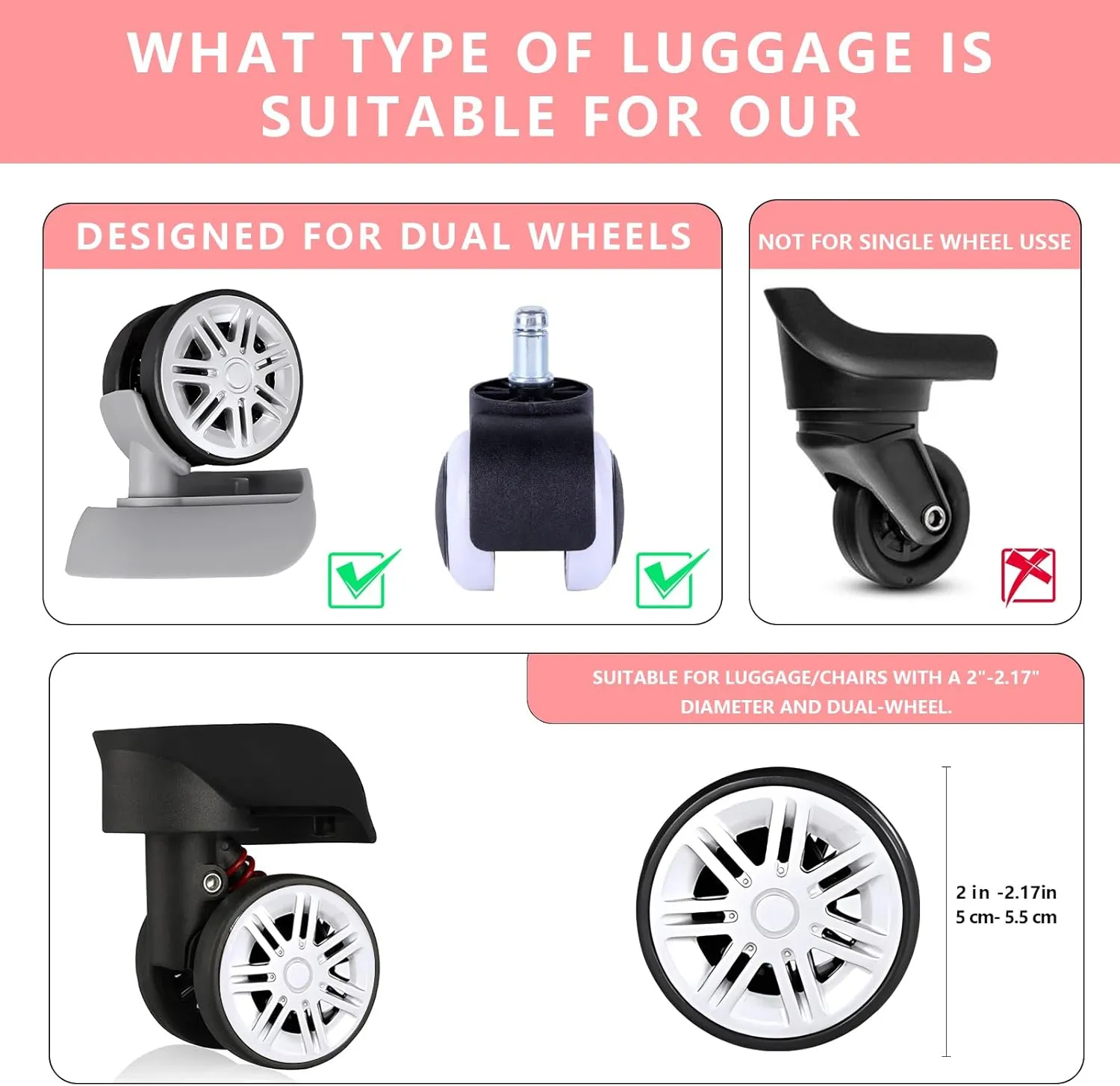 Luggage Wheel protection Covers,Luggage Protection Covers, Luggage Compartment Wheel Protection Cover, Luggage Wheels Silent Protection Cover, Shock-Proof Carry on Luggage Wheels Cover (8Pcs Black)