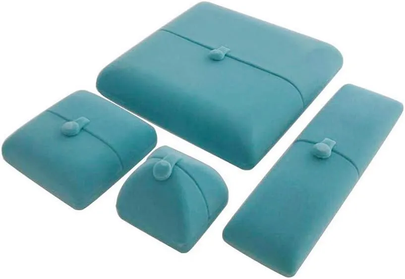Luxurious Premium Grade Aqua Velvet Jewelry Packaging Case for Pearl Strands Necklace Large Banquet Necklace Unique Design (Jewelry not included)