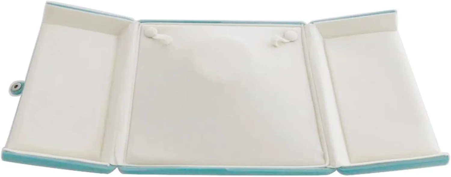 Luxurious Premium Grade Aqua Velvet Jewelry Packaging Case for Pearl Strands Necklace Large Banquet Necklace Unique Design (Jewelry not included)