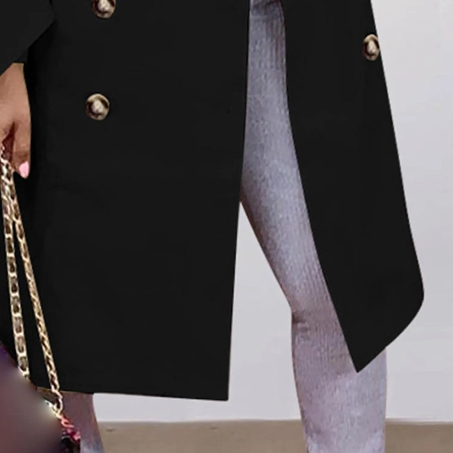 Maiyifu-GJ Womens Mid Length Overcoats Notched Lapel Double Breasted Coat Spring Fall Trench Coat Windbreaker Outerwear