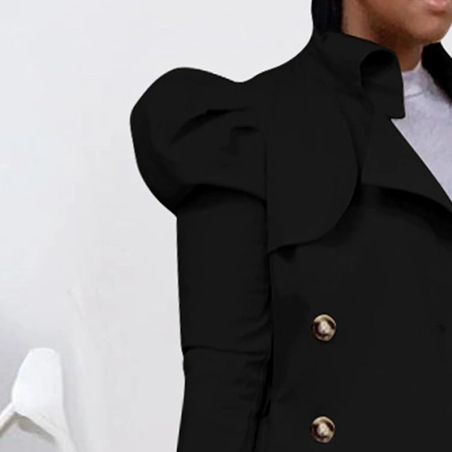 Maiyifu-GJ Womens Mid Length Overcoats Notched Lapel Double Breasted Coat Spring Fall Trench Coat Windbreaker Outerwear