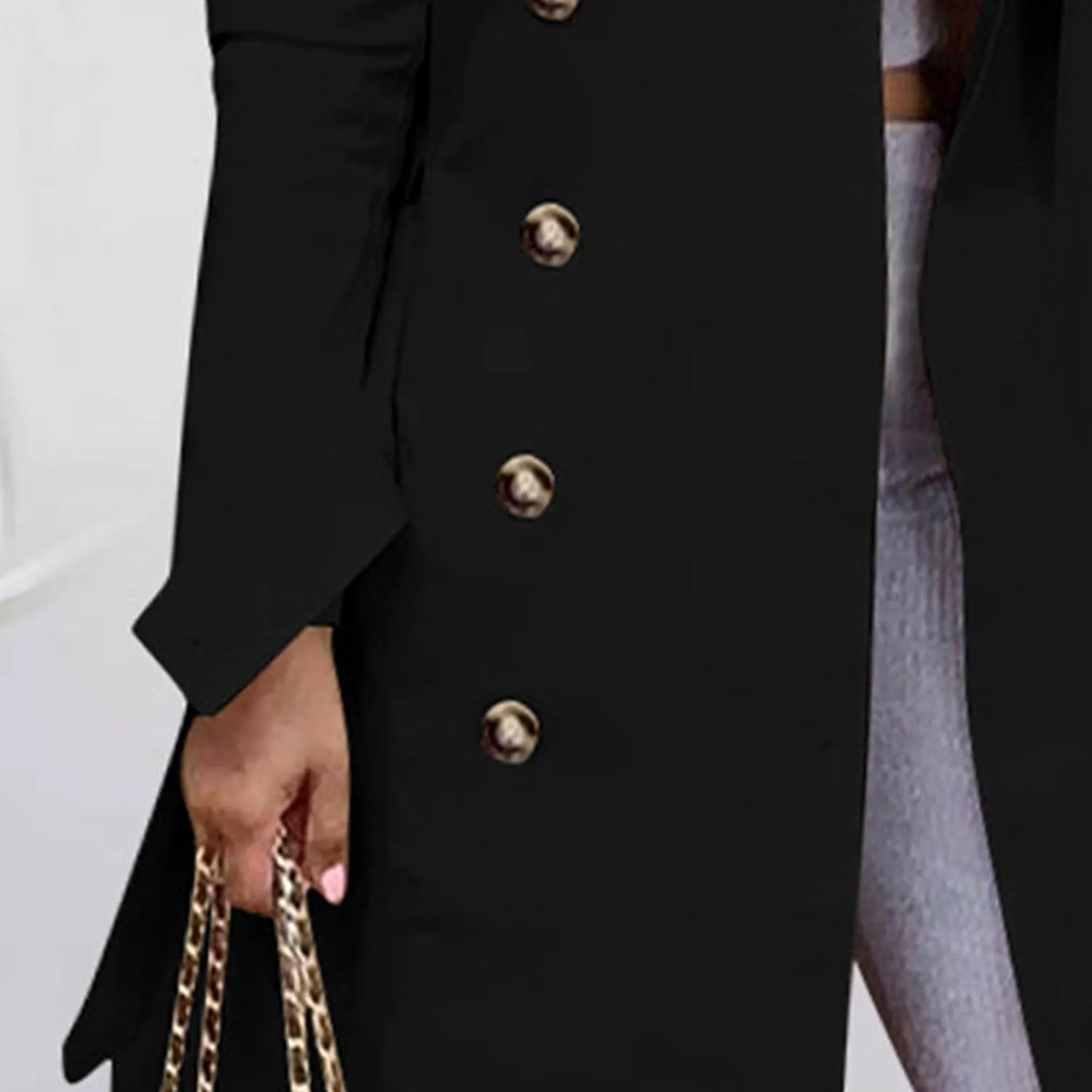 Maiyifu-GJ Womens Mid Length Overcoats Notched Lapel Double Breasted Coat Spring Fall Trench Coat Windbreaker Outerwear