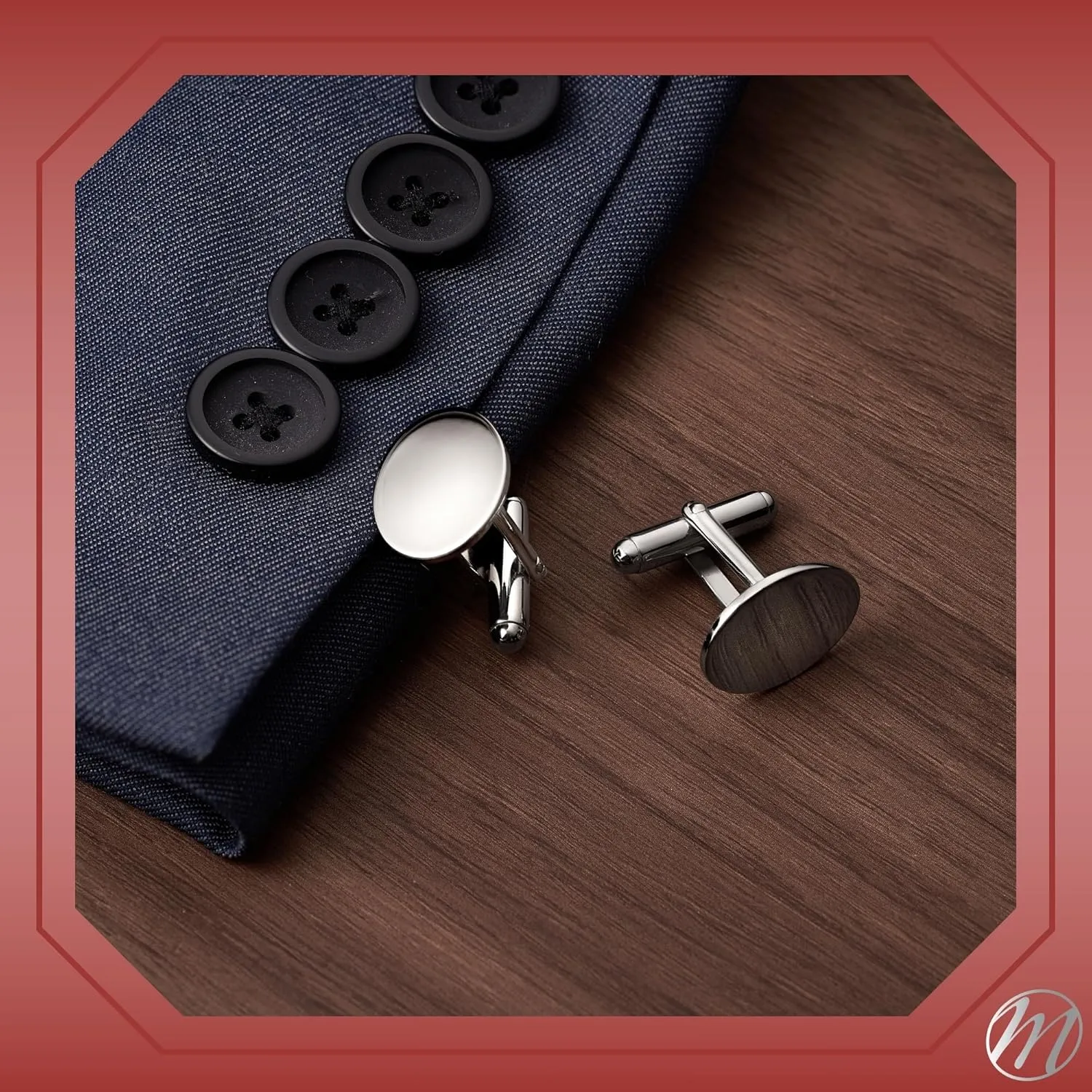 MASSETE Sterling Silver Cufflinks for Men Personalized with Engraved Initials or Name Gift for Men - Made in Italy