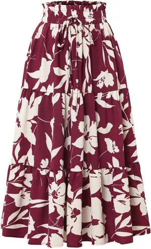 Maxi Skirt Maxi Spring Flowy Boho Comfy Tiered Western Women's Maxi Skirt