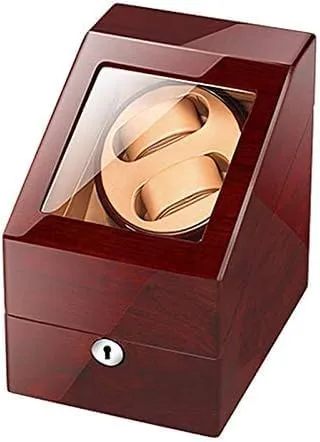 Mechanical Watch Shaker Automatic Watch Winder for 2 Watches   3 Storage Wooden Storage Case Piano Paint Exterior Quiet Motor Dual Power