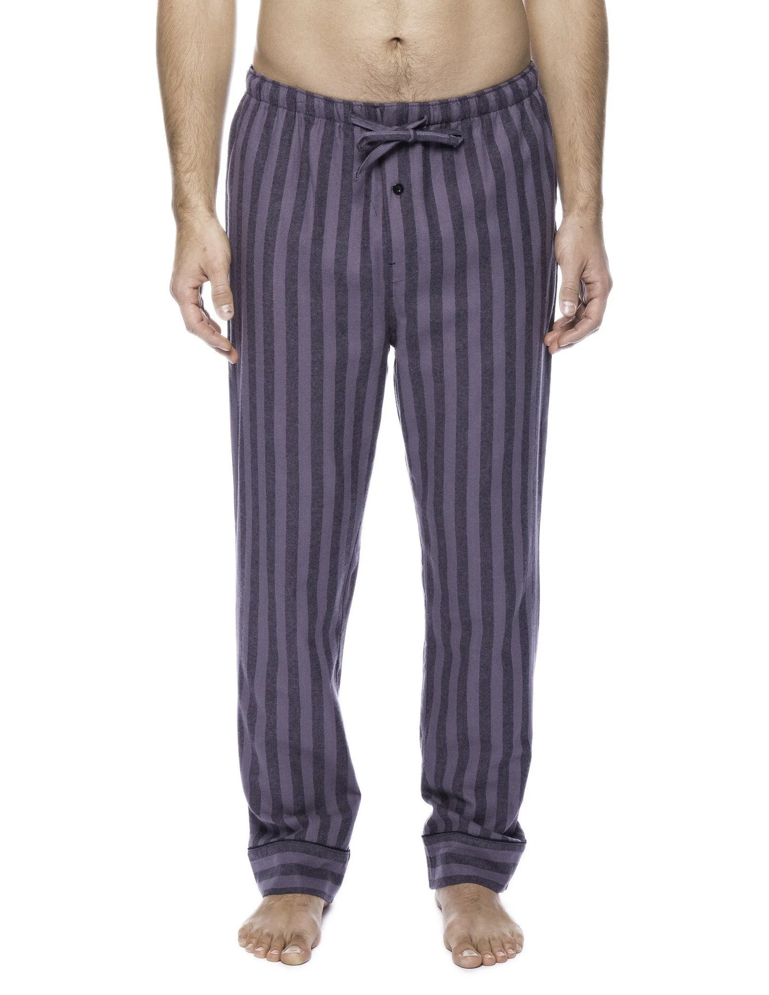 Men's 100% Cotton Flannel Lounge Pants - 2 Pack