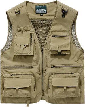 Men's & Youth Outdoor Fishing Vest,Work Safari Travel Photography Vests,Family Matching Hiking Waistcoat,12Years - Adult XXL