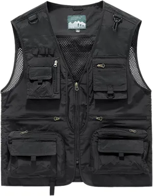 Men's & Youth Outdoor Fishing Vest,Work Safari Travel Photography Vests,Family Matching Hiking Waistcoat,12Years - Adult XXL
