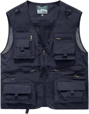 Men's & Youth Outdoor Fishing Vest,Work Safari Travel Photography Vests,Family Matching Hiking Waistcoat,12Years - Adult XXL