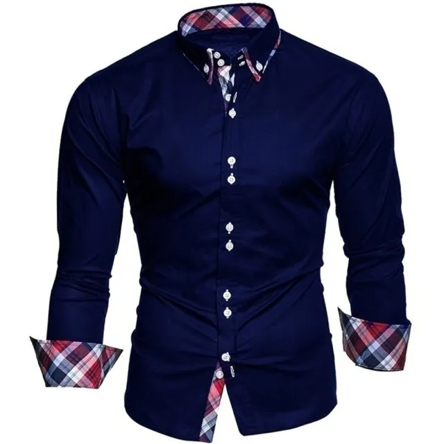Men's business shirt long-sleeved slim-fit formal casual shirt Camisa Masculina size S-3XL