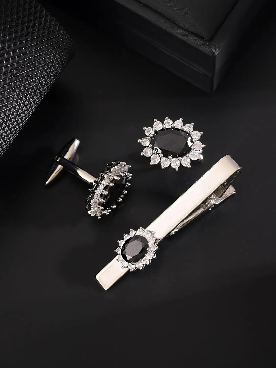 Men's Crystal Cufflinks Set, Circle Cufflinks, Wedding Cufflinks, Bridal Cufflinks