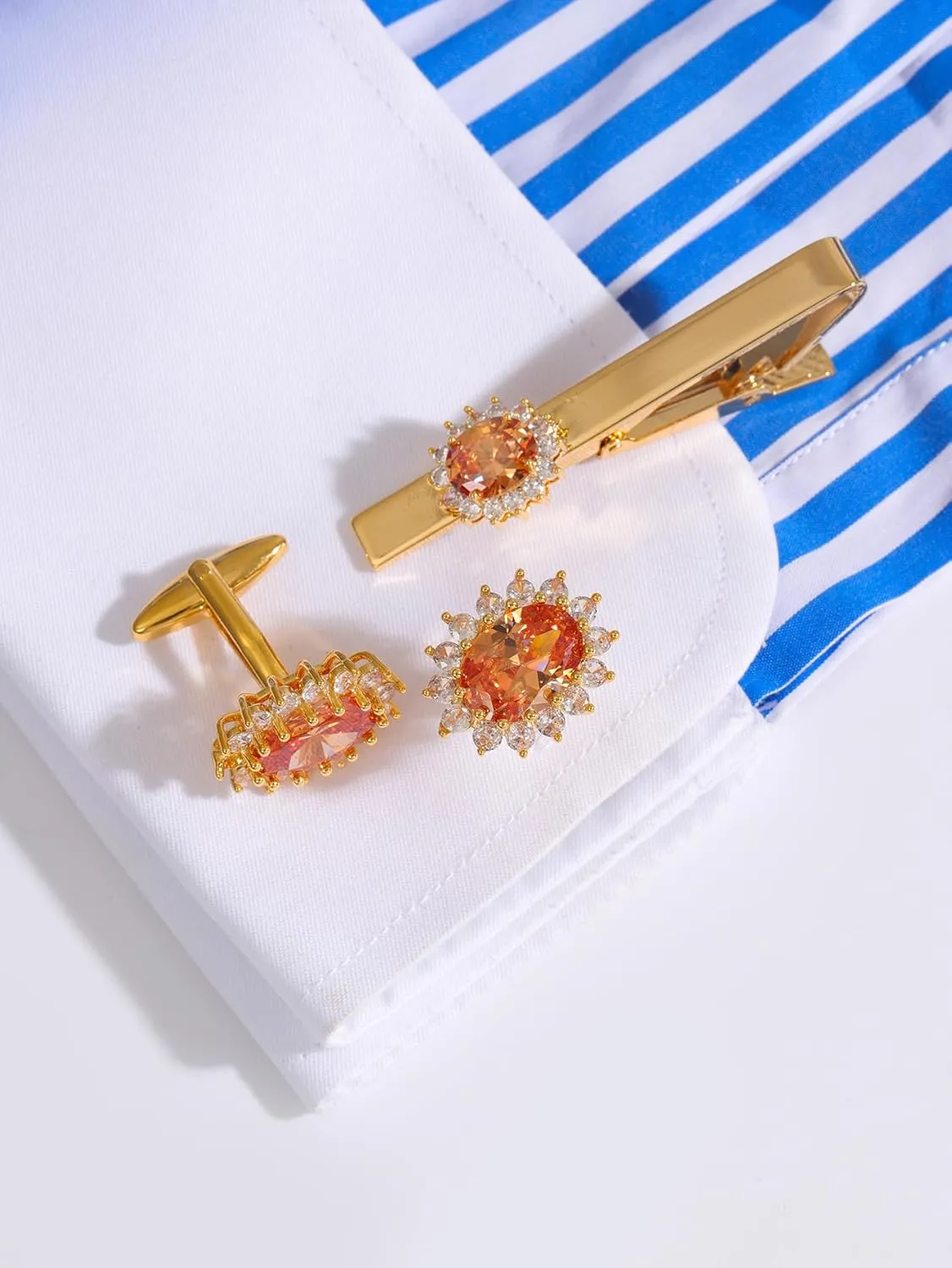 Men's Crystal Cufflinks Set, Circle Cufflinks, Wedding Cufflinks, Bridal Cufflinks