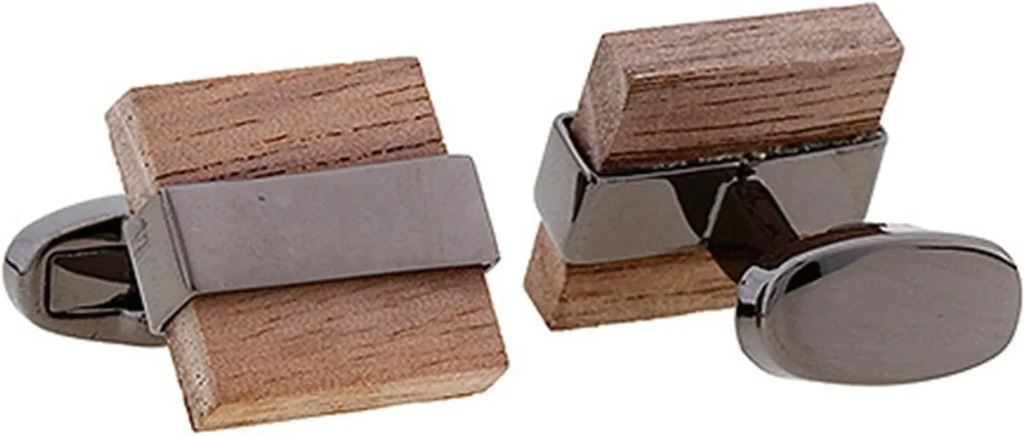 Men's Cuff Links, Black Cufflinks for Men Stainless Steel Rectangular & Square for Man Business Wedding