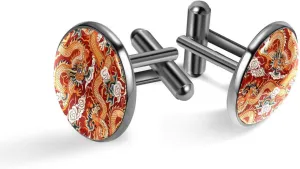 Men's Cufflinks, Red Chinese Dragon Cuff Links for Men, Classic Cufflinks Black for Suit Shirt Wedding Business Birthday Jewelry Gift