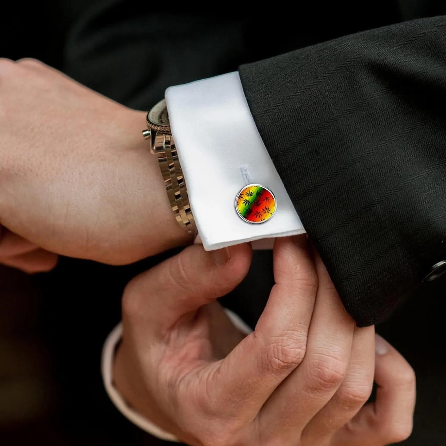Mens Cufflinks, Tuxedo Shirt Cuff Links, Metal Cuff Links and Shirt Studs Gifts