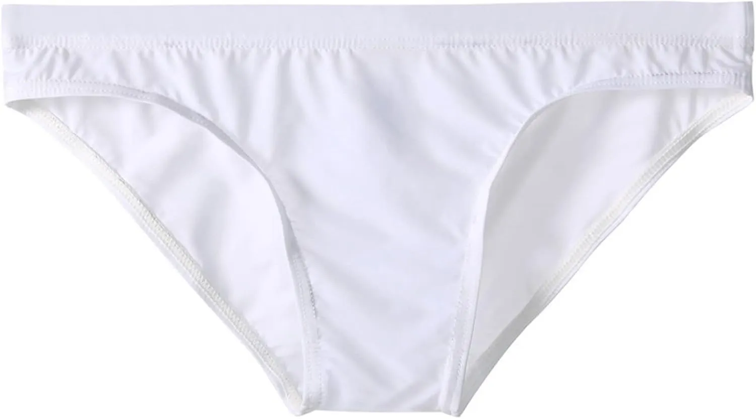 Mens Ice Silk Underwear Sexy Transparent Briefs Low Waist Lingerie Seamless Breathable Panties Summer Sportwear White
