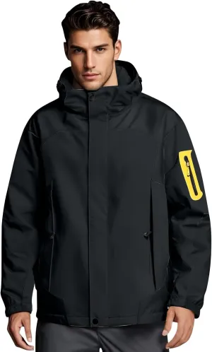 Mens Rain Jacket Lightweight Waterproof Rain Coats Poncho Sun Protective Outdoor Jacket with Hooded