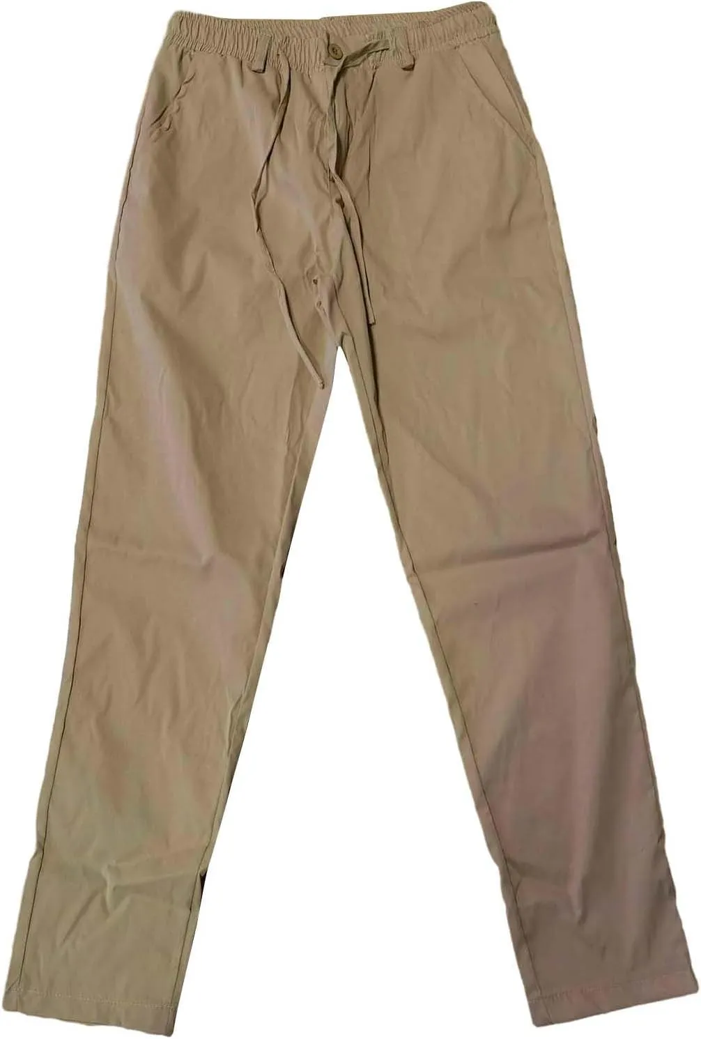 Mens Slim Fit Stretchy Casual Pants with Drawstrings Breathable Tapered Chino Pants for Work Flat Front Casual Golf Pant