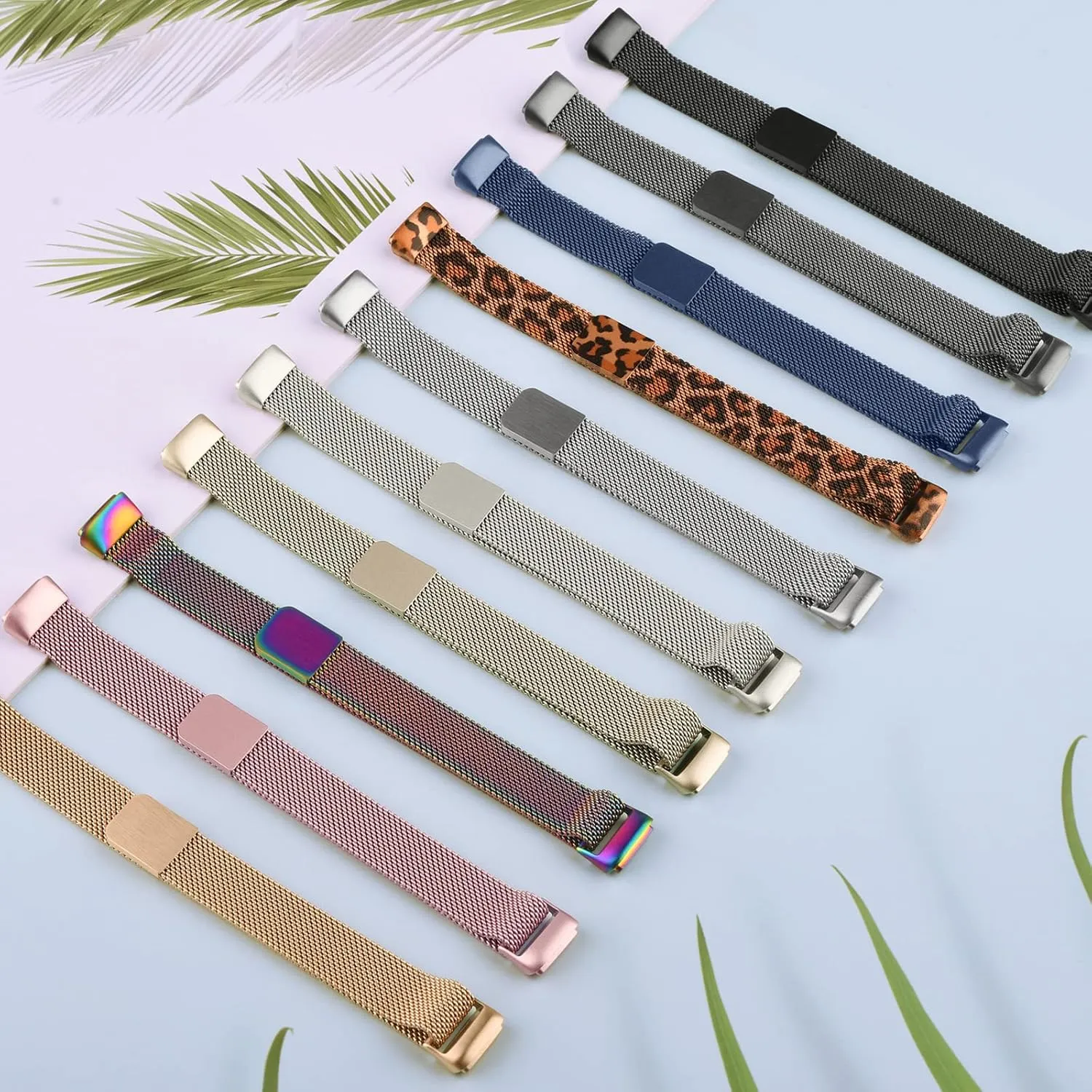 Metal Band for Fitbit Luxe Bands Women Men, Stainless Steel Mesh Loop Adjustable Magnetic Wristband Replacement Strap Compatible with Fitbit Luxe Fitness and Wellness Tracker