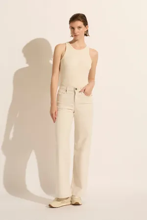 Mia Mid Wide Leg Jean - Ecru