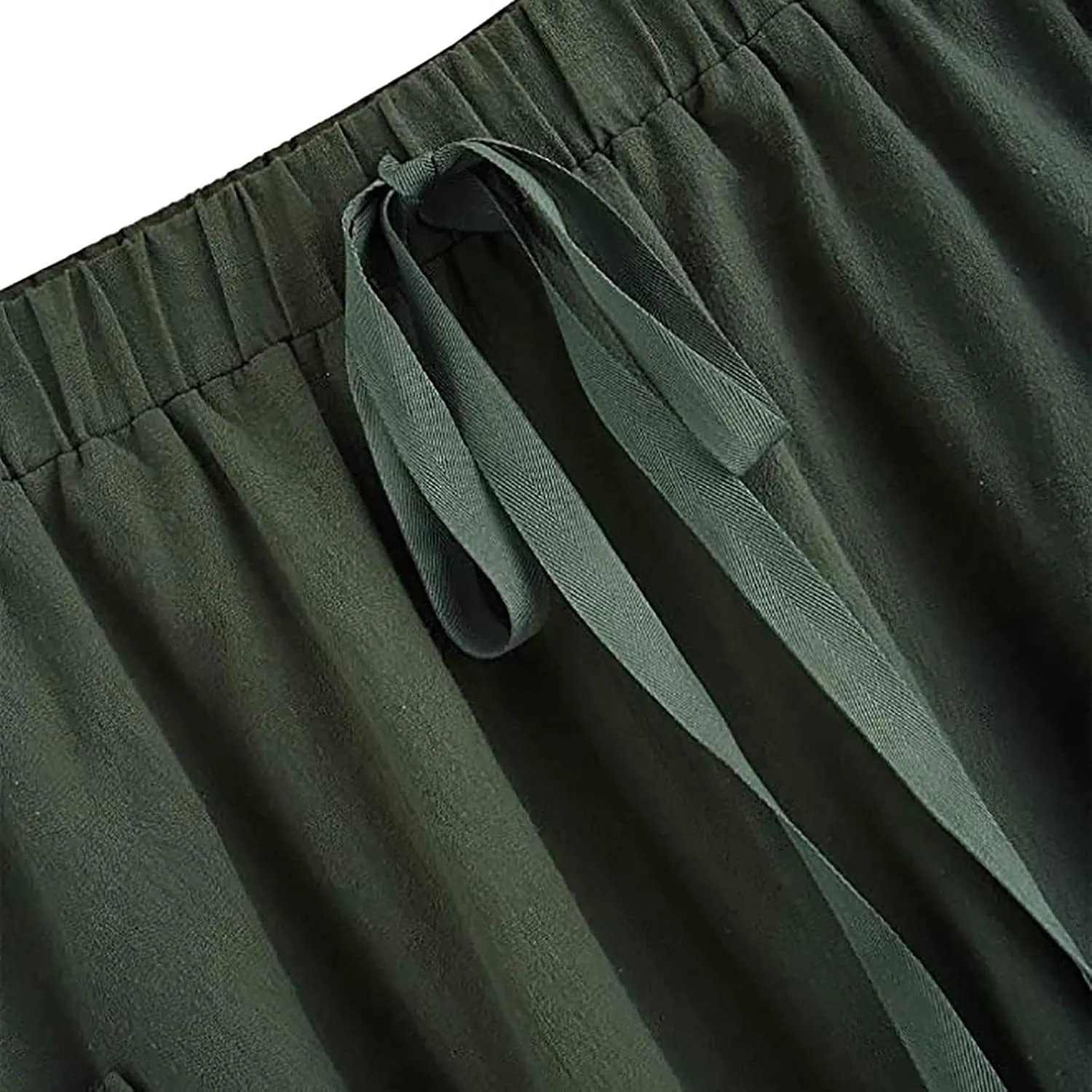 Midi Skirt for Women Women's Casual High Waist Pleated A Line Midi Skirt with Pocket Women Skirts Midi Length