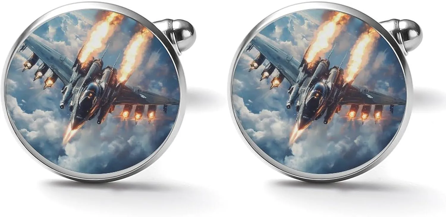 Military Jet Airplane Men's Cufflinks Classic Tuxedo Alloy Shirts Accessories for Business Party Wedding