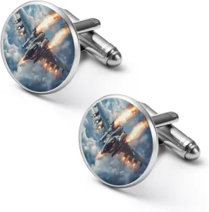 Military Jet Airplane Men's Cufflinks Classic Tuxedo Alloy Shirts Accessories for Business Party Wedding