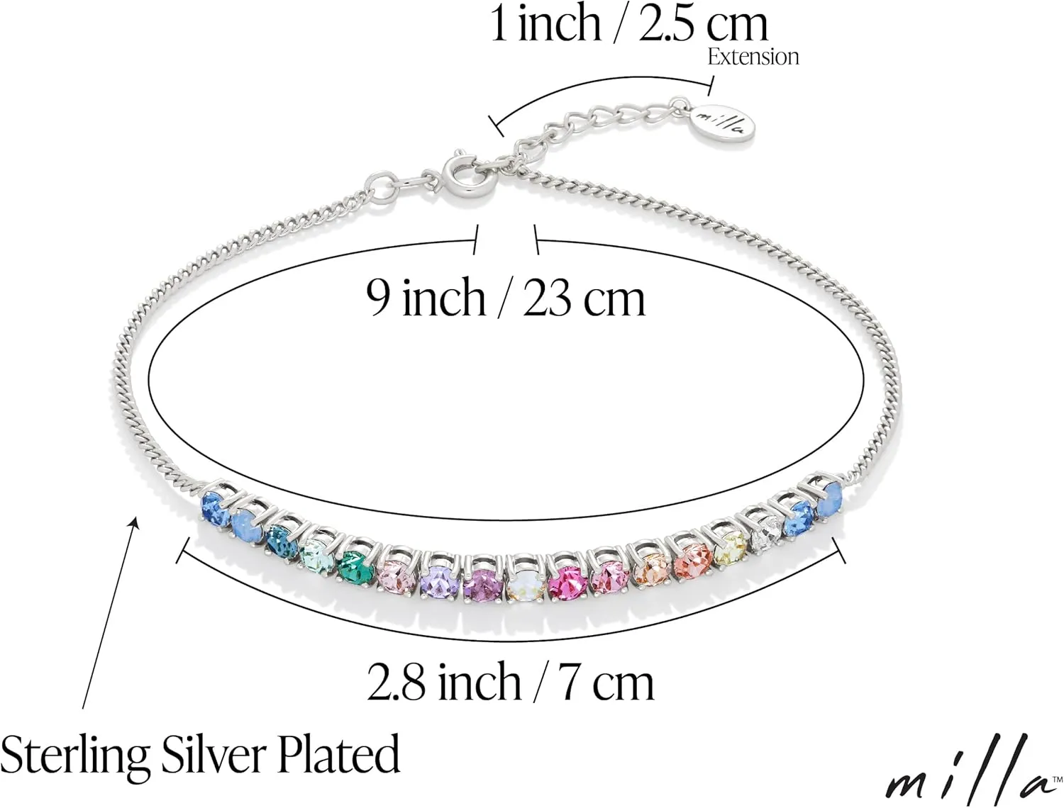 Milla Anklets for Women Waterproof - 14K Gold Plated Anklets and Sterling Silver Plated Ankle Bracelets for Women.