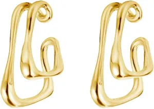 Minimalist Double Line Teardrop Cuff Wrap Clip on Earrings for Women Non Pierced Ear Unique Design 14K Gold Plated Silver Fake Hoop Hypoallergenic Fashion Trendy Jewelry