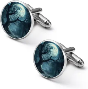Moon Dark Forests Men's Cufflinks Classic Tuxedo Alloy Shirts Accessories for Business Party Wedding